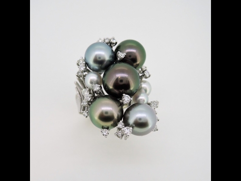 K18WGパールダイヤモンド（D0.59ct）リング