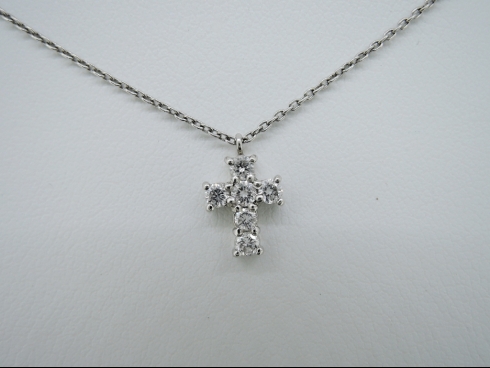 Pt ダイヤモンド(0.18ct)　ペンダントネックレス