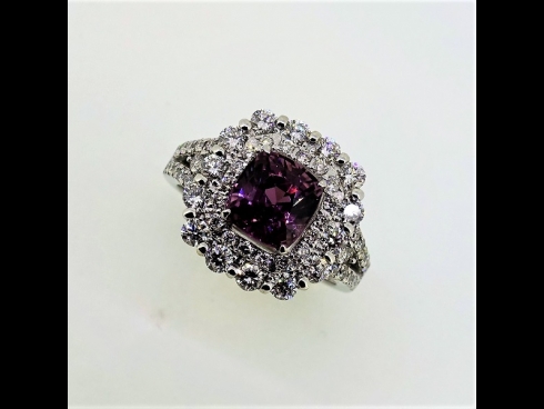 PT950スピネル（1.79ct）ダイヤモンド（1.04ct）リング