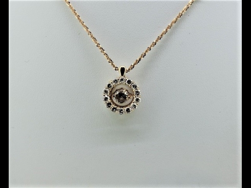 K18ピクゴ－ルドダイヤモンド（0.454ct、0.50ct）ペンダントネックレス