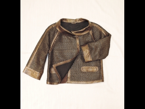 シ－プレザ－（編み込み）ジャケット (ブラウン）