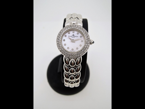 ﾎﾞ-ﾑ&ﾒﾙｼｪ　K18WGシェルダイヤベゼル時計（USED)