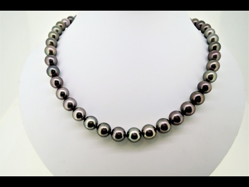 南洋黒蝶真珠ネックレス＆イヤリング（11.0-9.0mm）