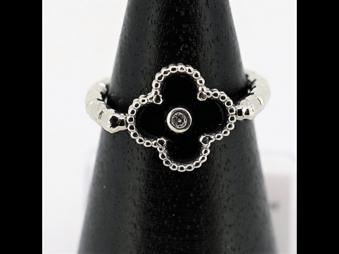 PT950ダイヤモンド(0.01ct）オニキスリング