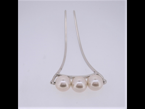 パ－ル金属かんざし　シルバ－