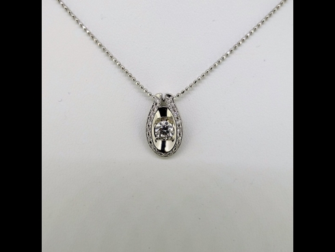 Ptダイヤモンド{0.349ct　G SI1　EX）0.13ｃｔペンダントネックレス