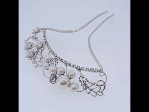 パール付金属かんざし　シルバー