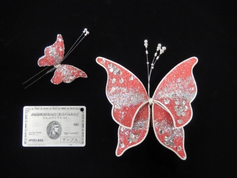 蝶スパンコールビーズ　コーム2点セット