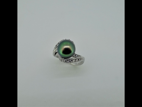 PT900パ－ル10.7mmダイヤモンド（0.351ct）リング