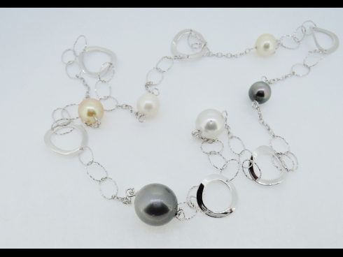 Sil 南洋マルチ真珠 ロングネックレス