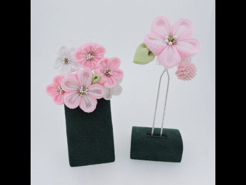 つまみ細工ビラ付　コーム＆かんざし２点セット