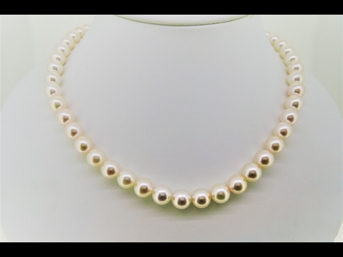 花珠オ－ロラ真珠ネックレス＆イヤリング（8.5-8.0mm）