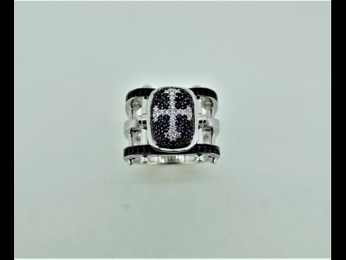 E-NOS　K18サファイア（1.28ct）ダイヤモンド（0.26ct）リング