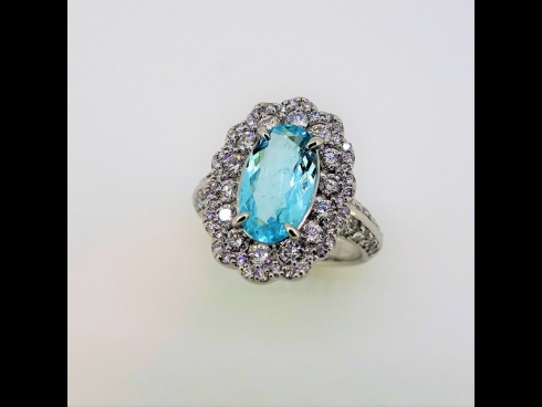 PTパライバトルマリン（1.70ct）ダイヤモンド（1.26ct）リング