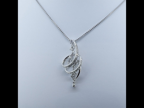 K18WG ダイヤモンドネックレス