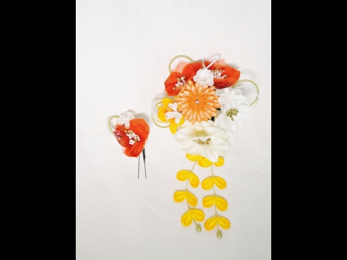 つまみ細工コーム　Uピン2点セット