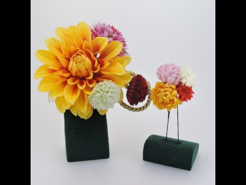 ダリア　コーム＆Ｕピン２点セット(オレンジ)