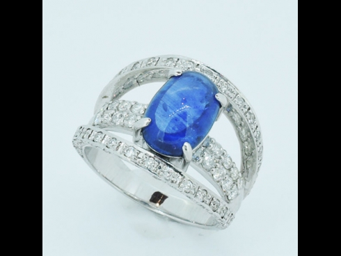 K18WG　ダイヤモンド・サファイア