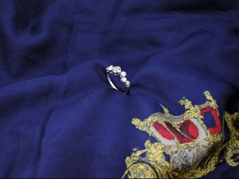 pt900ブラウンダイヤ0.31ct/0.20ct　リング