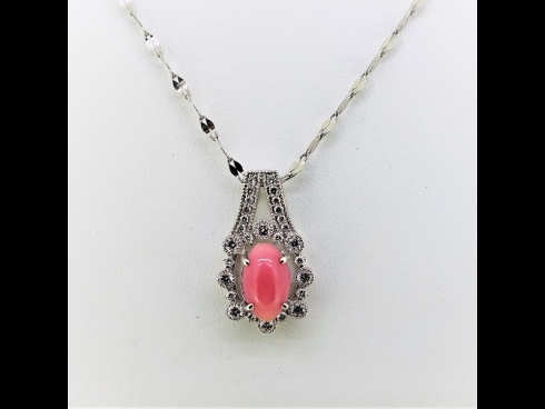 Pt900　コンクパール(1.85ct) ﾀﾞｲﾔﾓﾝﾄﾞ（0.26ct）ペンダントPt850ネックレス
