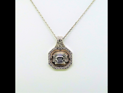 PTK18ダイヤモンド（0.45ct、0.34ct）ペンダントネックレス