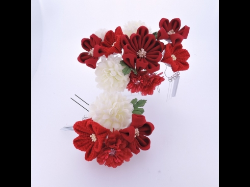 フラワ－コ－ム＆ミニフラワ－2点セット　赤