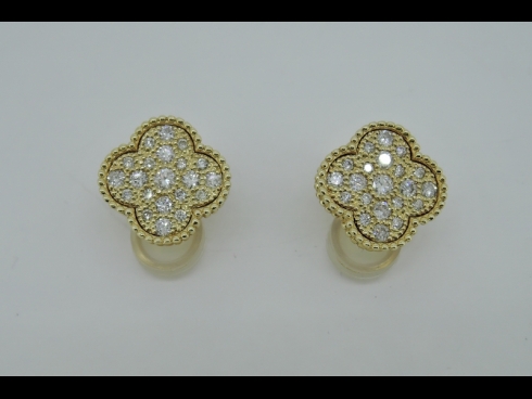 K18ダイヤ（0.40×0.40）デザインイヤリング