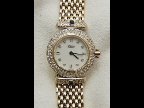 TABBAH　Ｋ18ＷＧダイヤモンド・サファイアウォッチ　　（USED)