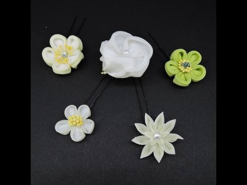 つまみミニコームミニピン5点セット　白