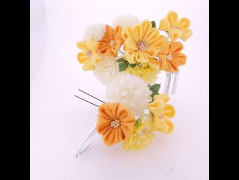 フラワ－コ－ム＆ミニフラワ－2点セット　イエロ－