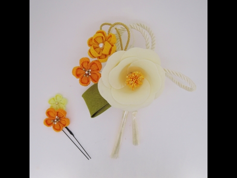 フラワ－コ－ム＆ミニフラワ－2点セット　白