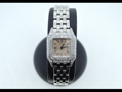 カルティエ　K18WGミニパンテールダイヤ時計　　（USED)