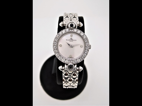 ﾎﾞ-ﾑ&ﾒﾙｼｪ　K18WGシェルダイヤベゼル・サファイア時計（USED)