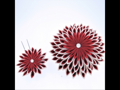 つまみ細工コ－ム＆ミニＵピンセット　赤