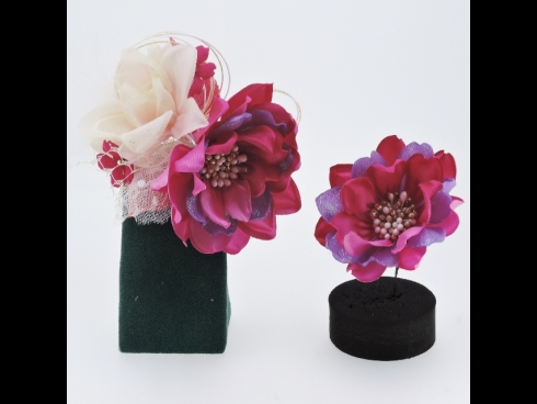 フラワー　コーム＆Uピン２点セット(ワイン)