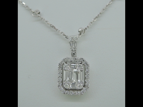 K18WG/750ダイヤモンドネックレス（0.65ct）