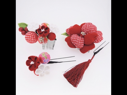 つまみ細工　フラワ－コームセット